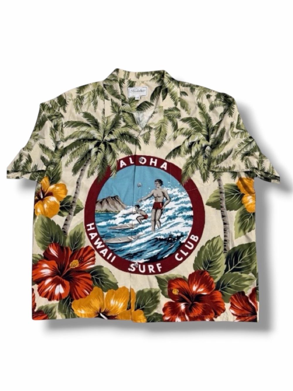 Kalaheo Vintage Hawaiian Cotton Rayon Shirt Hawaiian Surf Club Size 2X